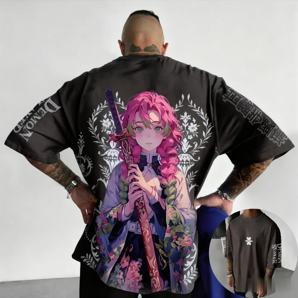 شيطان القاتل ميتسوري كانروجي جديد الصيف حجم كبير تي شيرت الرجال والنساء الأزواج عادية تنوعا التسوق الاتجاه نمط فضفاض #3