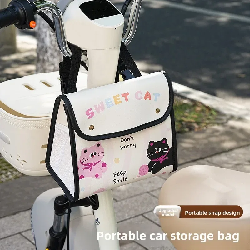 

NEW Cartoon electric car hanging bag front bag waterproof large capacity storage bag battery motorcycle multifunction bag new