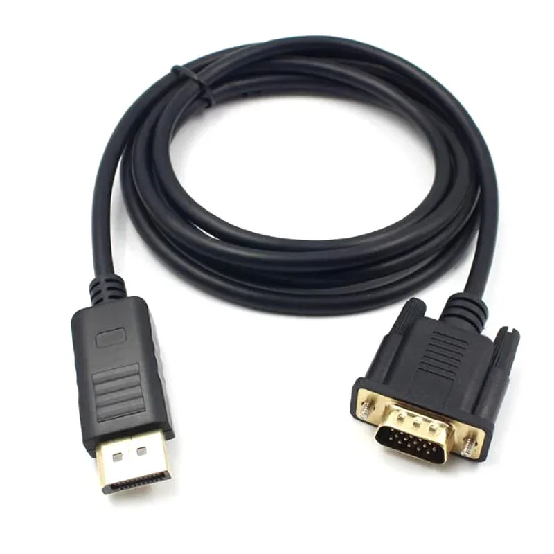 

1.8m Display Port to VGA Cable Male to Male 1080P Gold Plated DisplayPort DP to DVI Connection Adapter Cable for PC Projector