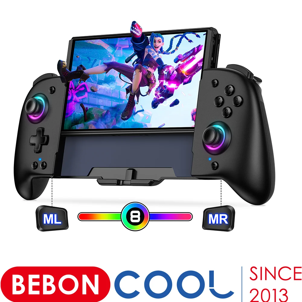 BEBONCOOL No Deadzone Controller for Switch/Switch OLED Handheld Wireless  Ergonomic Design 6-Axis Gyro Turbo Gamepad