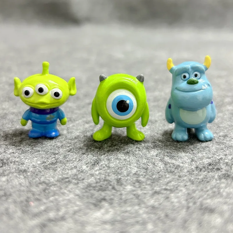 3pcs Monsters Universty Cute Mike Wazowski Sulley Toy Story Alien Action Figures Desktop Decor Fashion Model Toys Cake Ornaments