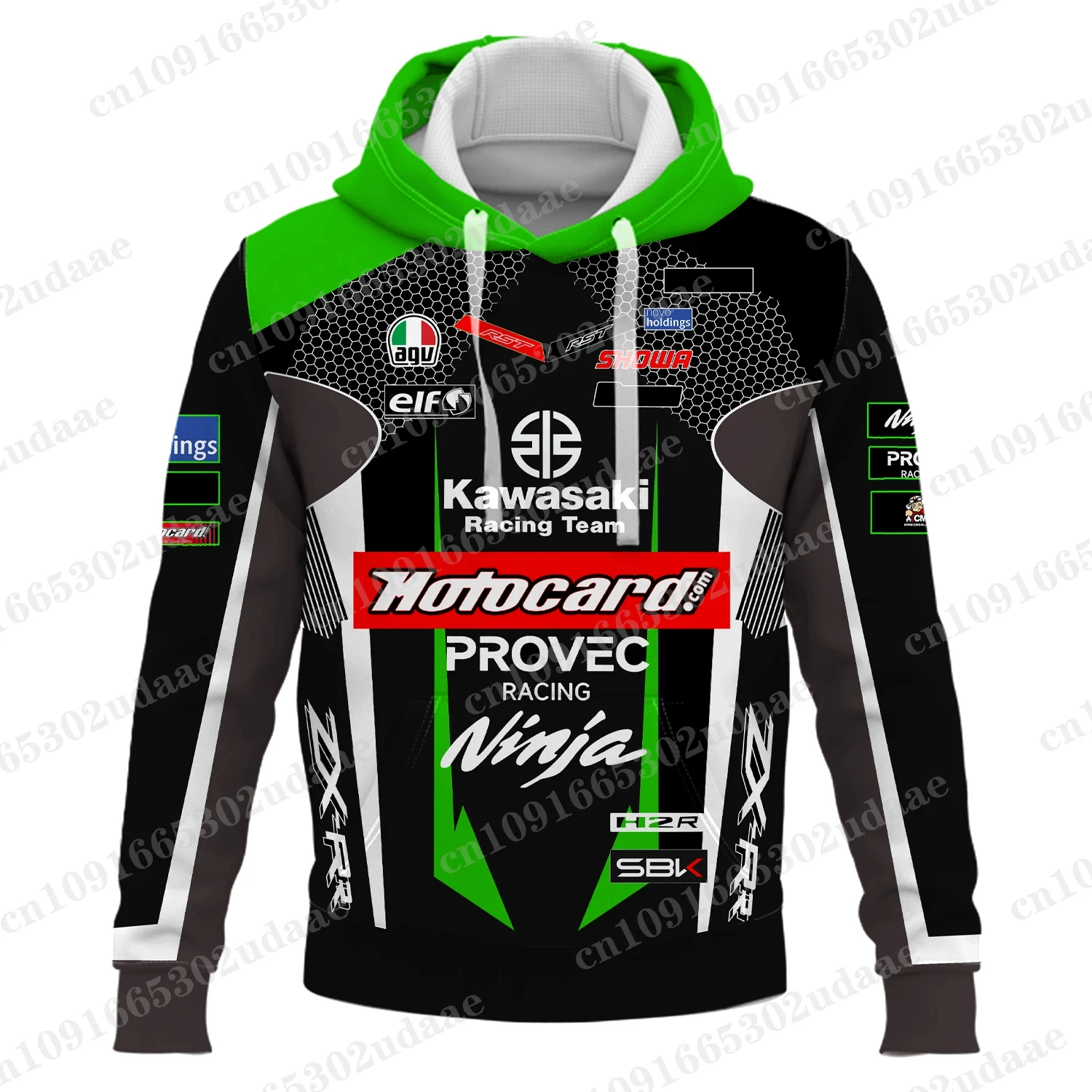 2024 New Kawasaki Racing Team Men\'s and Women\'s Casual Outdoor Sports Hoodies Racing Enthusiasts Hoodies