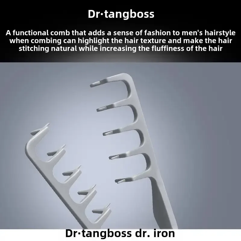 Volumizing Wide-Tooth Hair Styling Comb Curling Tools Fluffy Texture for Men Ideal for All Hair Types Hairstyling Tools