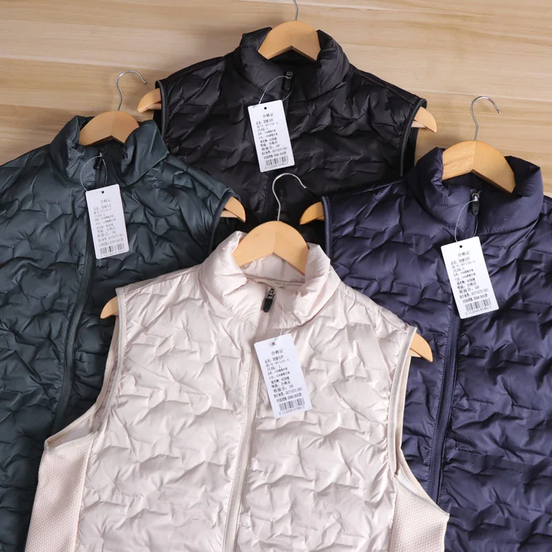 Rompi Bulu Angsa Ringan Tahan Angin Tahan Air Pasangan Hangat Musim Gugur Musim Dingin Rompi Bantalan Bahu Modis Urban Basic