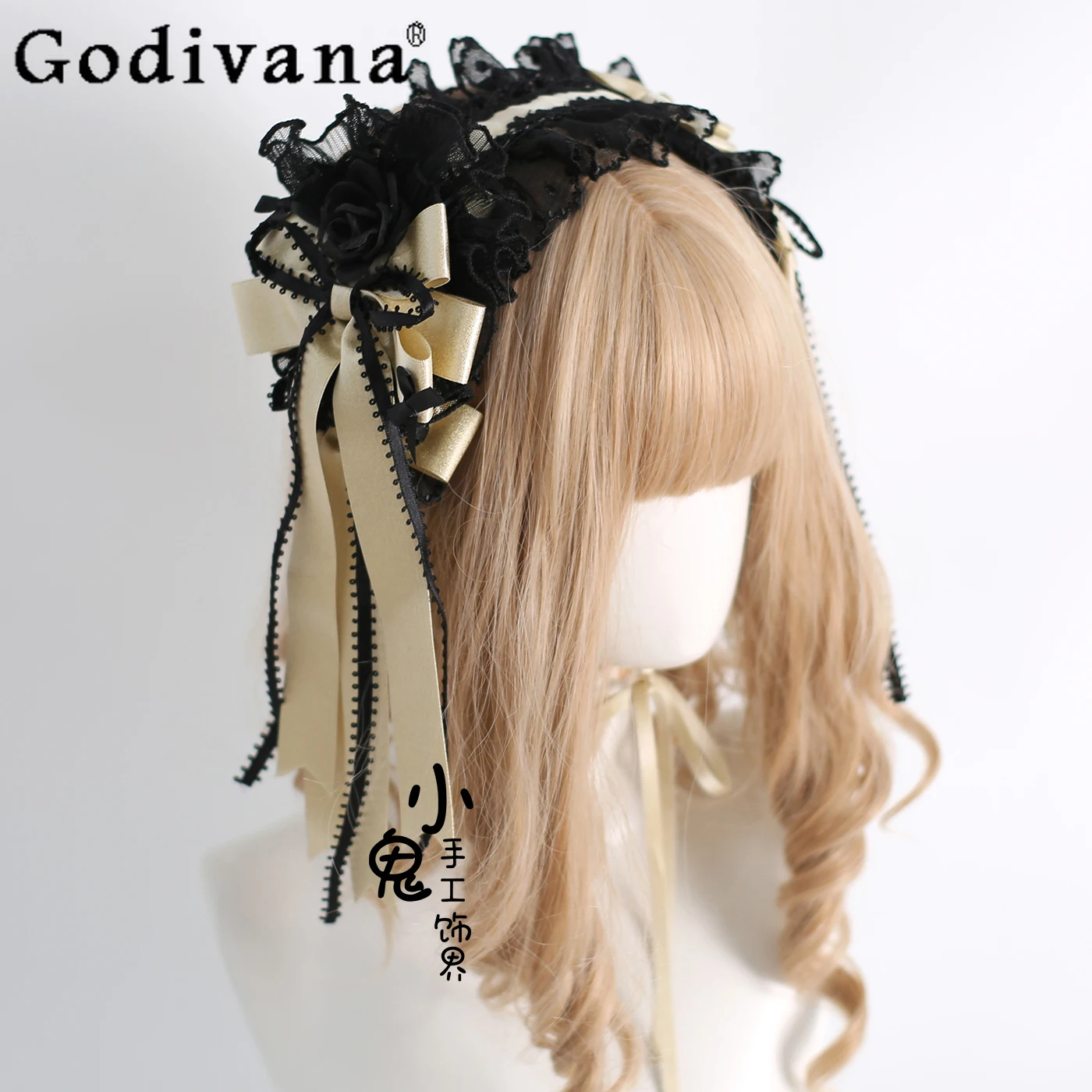 

Japanese Original Luxurious Satin Ballet Style Lolita Headband Dreamy Doll Feel JK Uniform Bow Hair Clip
