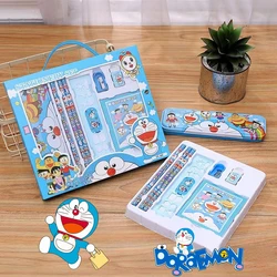 Doraemon Stationery Set Kawaii Kids Cute Pencil Case for Ruler Eraser Sharpener Children Gift Box School Supplies Student Prizes