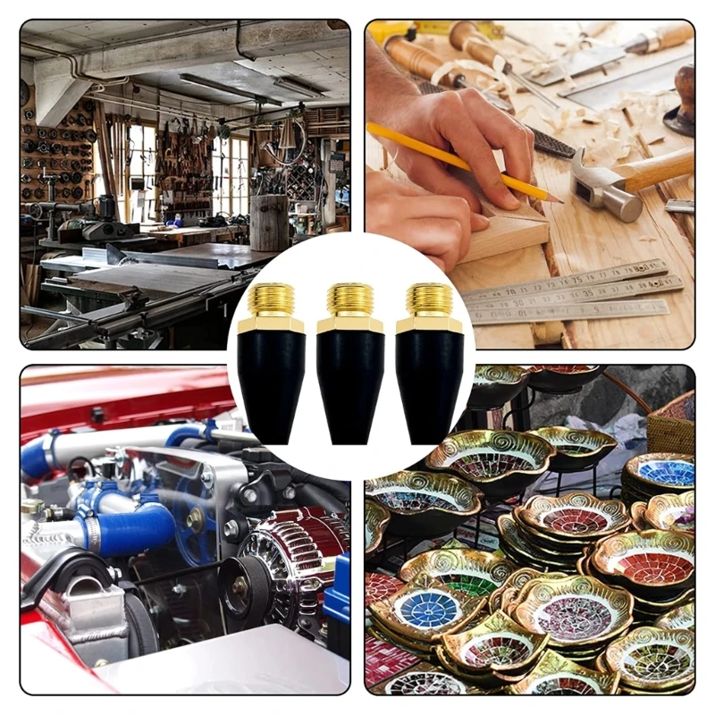 A5YD 20 PCS Đen cao đầu không khí vòi phun không khí vòi phun máy thổi khí cho tay thổi khí công cụ không khí công cụ