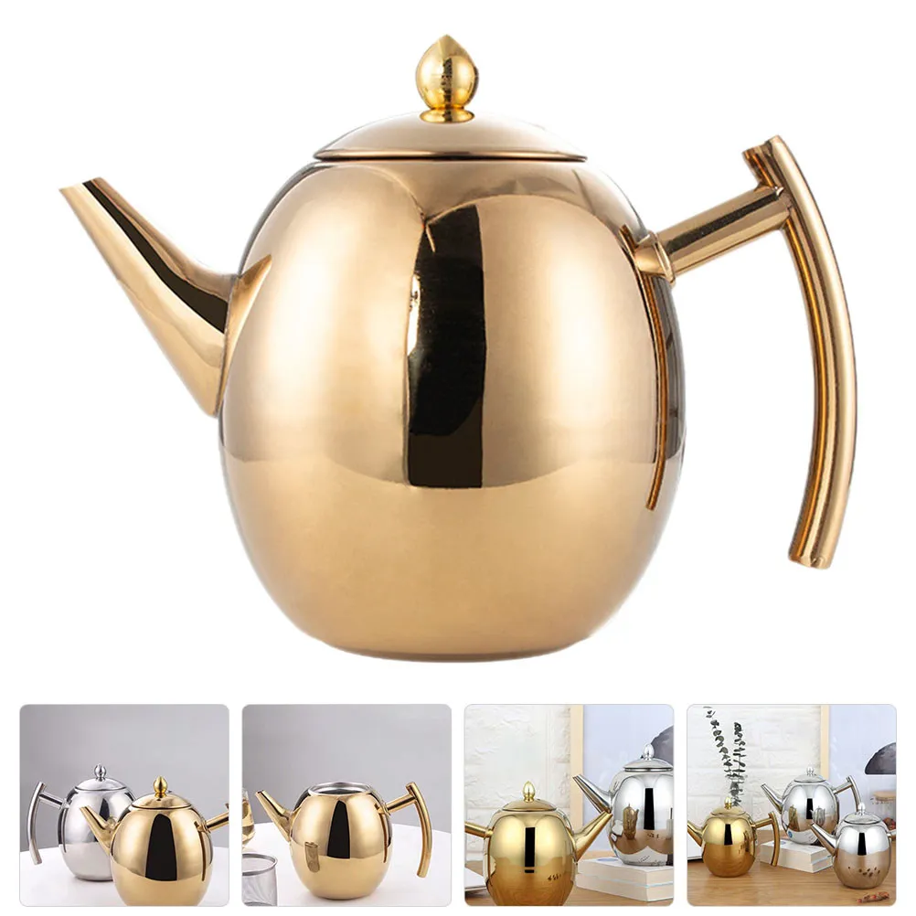 

Stainless Steel Teapot Small Portable Tea Kettle For Home Office Tearoom Travel With Handle Strainer Desktop Decor Household Tea