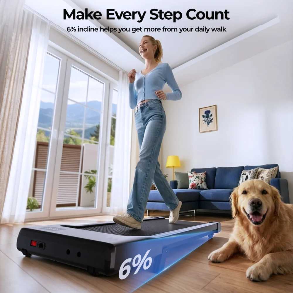 Treadmills 39.37inch Running Belt 2in1 Under Desk for Home Office Treadmill Walkingpad 2.5HP Romote Control 5MPH Exerice Machine