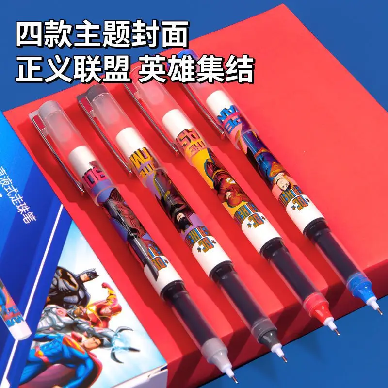 Avengers anime peripheral Spider-Man Spider-Man cartoon pattern straight liquid ball pen 0.5mm full needle tube cool student pen