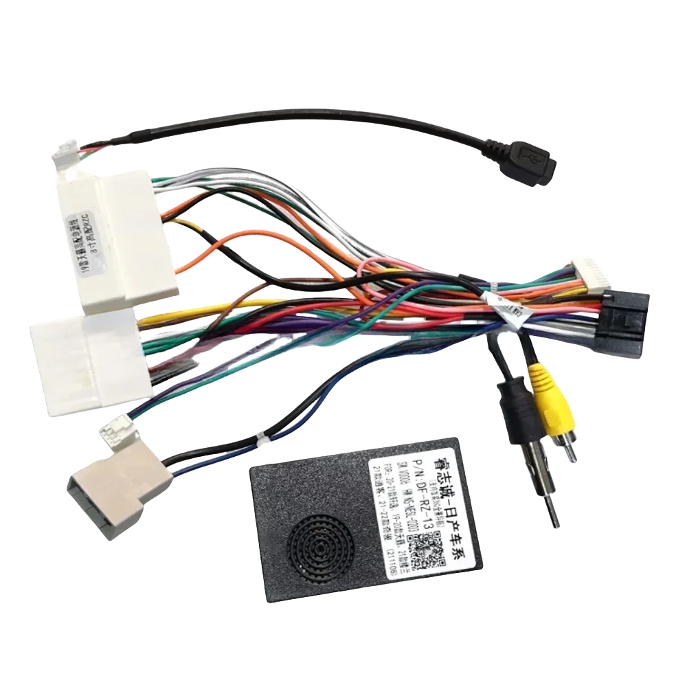 For Nissan Altima/Teana 2019-2020/Sylphy 2020 Android 2 Din GPS Car Radio Canbus Box Decoder DF-RZ-13 Wiring Harness Power Cable