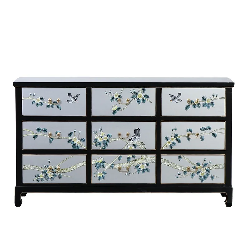 

New Chinese solid wood painted chest cabinets, lockers, decorative cabinets