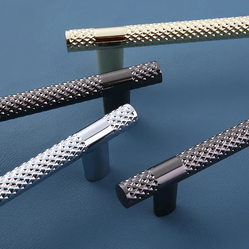 Textured Aluminum Handles Carved Metal Cabinet Pull Bar Handle Wardrobe Drawer Bar Knobs Furniture Hardware