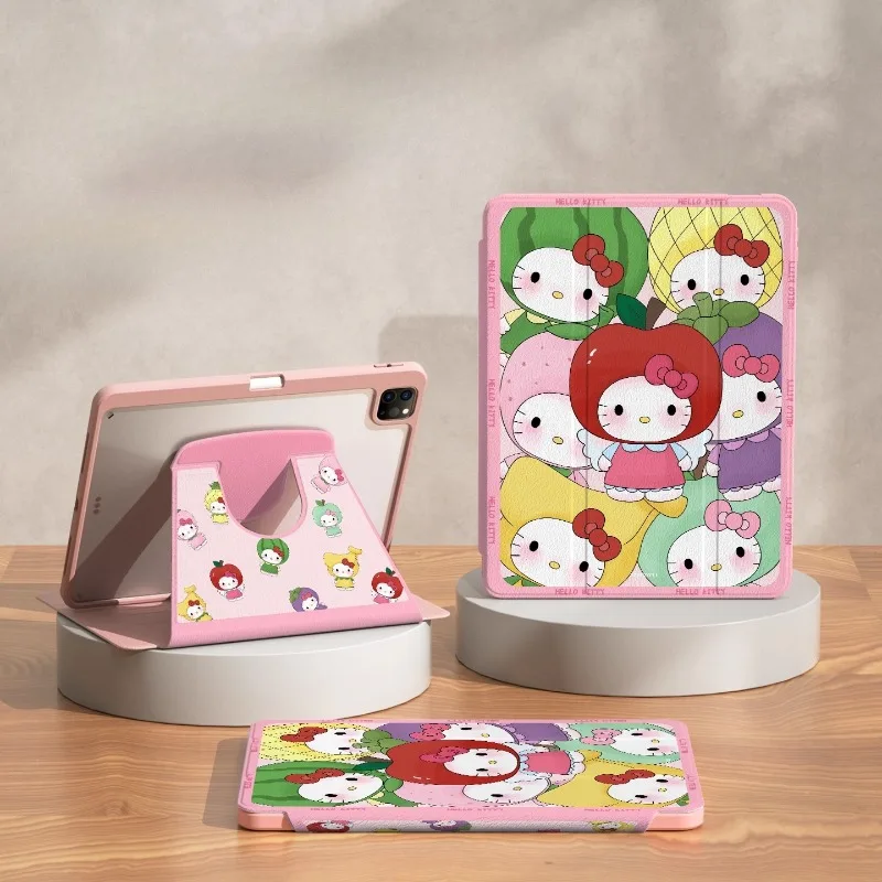 

Cartoon Hello Kitty for iPad Case IPad Pro 4 5 6 12.9in air 3 4 5 protective Cover Mini 6 7 9th 10th 11th Gen Stand Tablet case
