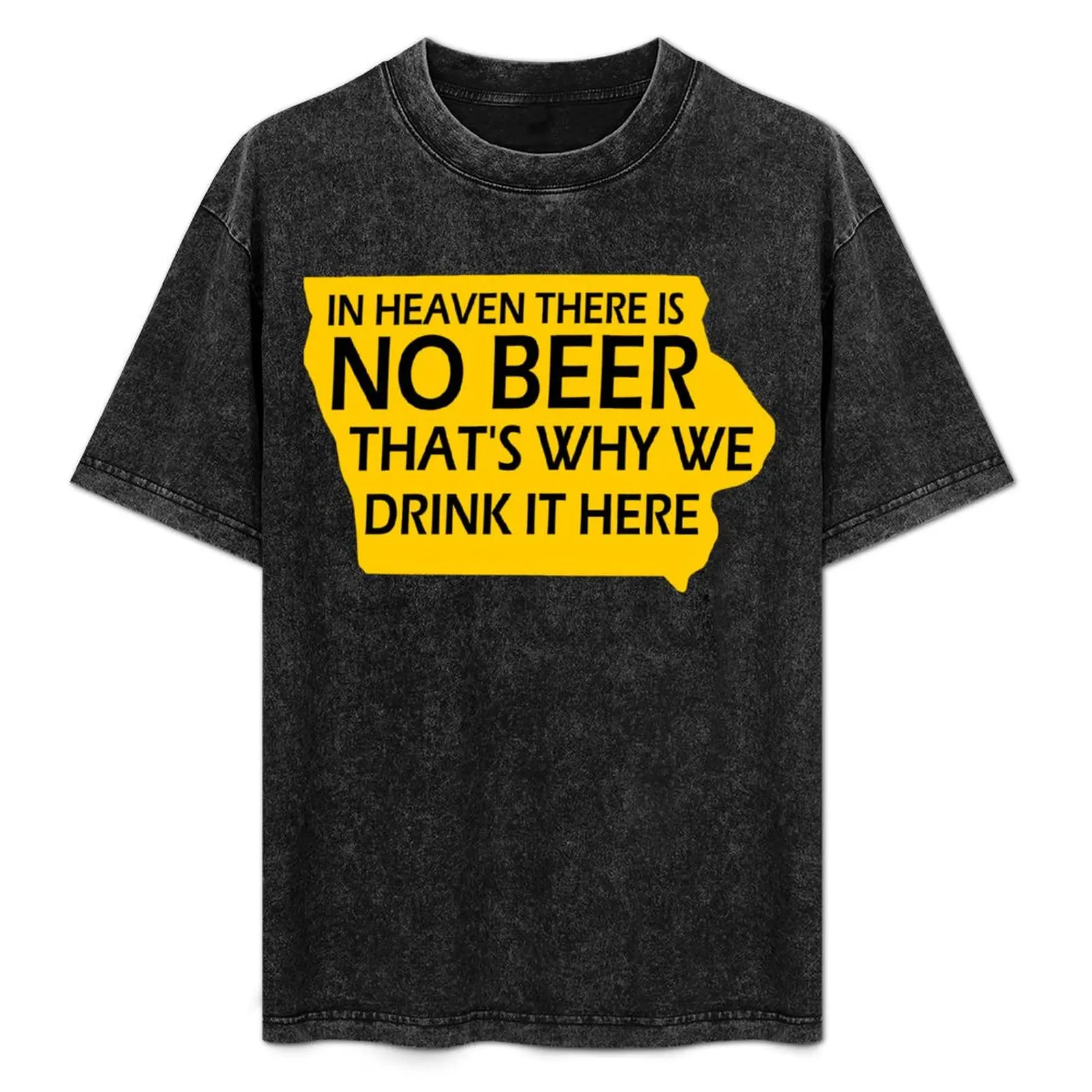

No Beer in Heaven (Gold) T-Shirt Large Size Basic Casual T-Shirt