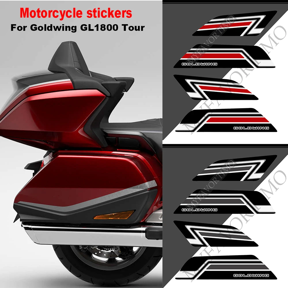 

New decoration Motorcycle Saddlebag Rear Seat Trunk case PVC stickers decals kit For Honda Goldwing GL1800 GL 1800 Tour