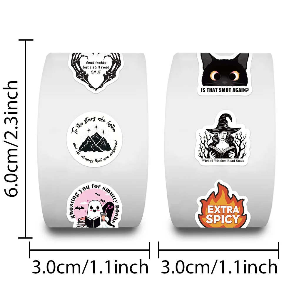 500PCS Black Graffiti Roll Stickers INS Style Graffiti Decals For Laptop Phone Case Refrigerator Notebooks Skateboard Stickers