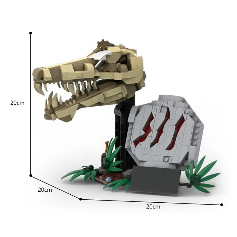 Jurassic Dinosaur Building Block para Crianças, DIY Puzzle Toy, fóssil, Overlord, Dragon Head, Decoração Modelo, Presente