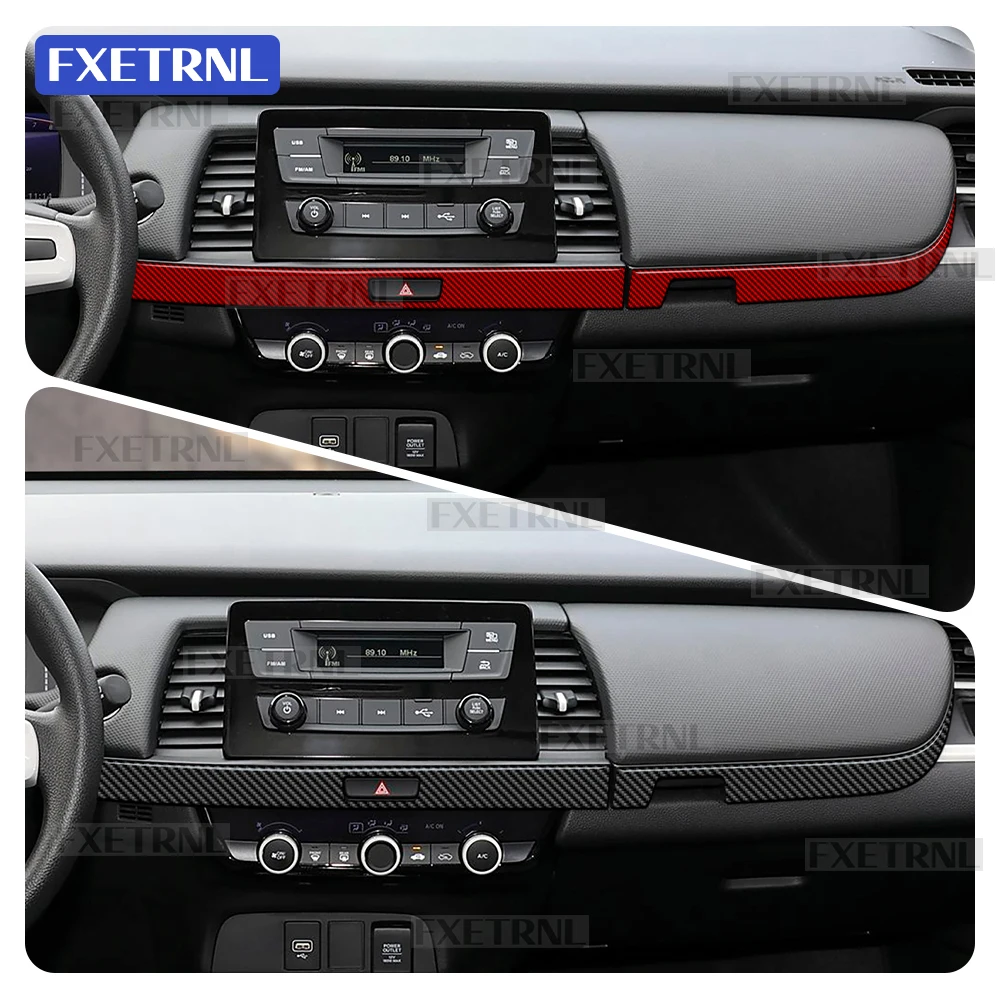 لهوندا صالح 2021 2022 2023 2024 2025 ريال لينة ألياف الكربون LHD RHD سيارة وحدة التحكم المركزية قطاع ديكور الداخلية اكسسوارات الكسوة