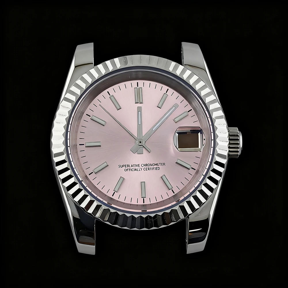 NH35 حافظة 36/39 مللي متر حافظة من الفولاذ المقاوم للصدأ ساعة أوتوماتيكية للرجال شعار مخصص الطلب مناسبة لملحقات ساعة الحركة NH35