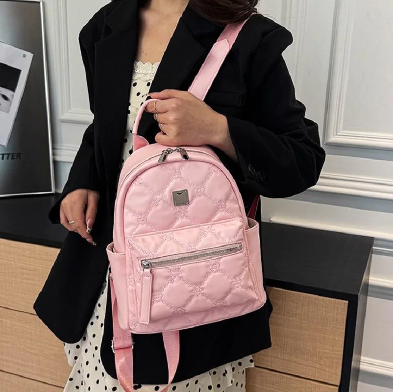 

2026 New Korean Fashion Double Zipper Shoulder Bags High Quality Leather Travel Backpacks Women's Casual Backpack Crossbody Bag