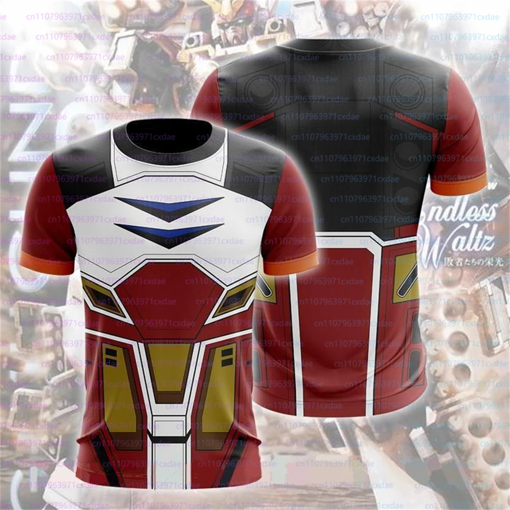 Anime Mobile Suit Gundam 3D Print Cosplay Boys Uniform Casual Loose Crew Neck Short Sleeve T-Shirt Summer Men's Streetwear Tops