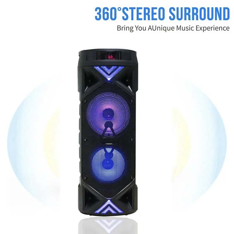 Altoparlanti Bluetooth Wireless Partybox per Karaoke domestico ad alta potenza Outdooor Subwoofer per bassi pesanti scatola con braccio portatile