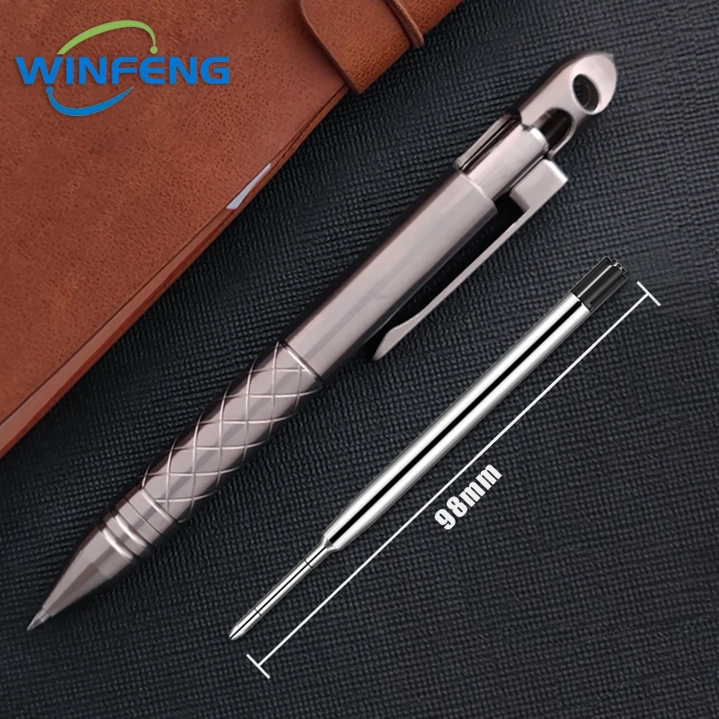 High Quality Titanium Alloy Tactical Pen Anti-skid Business Ballpoint Pen Emergency Survival Glass Breaker Self Defense Weapon