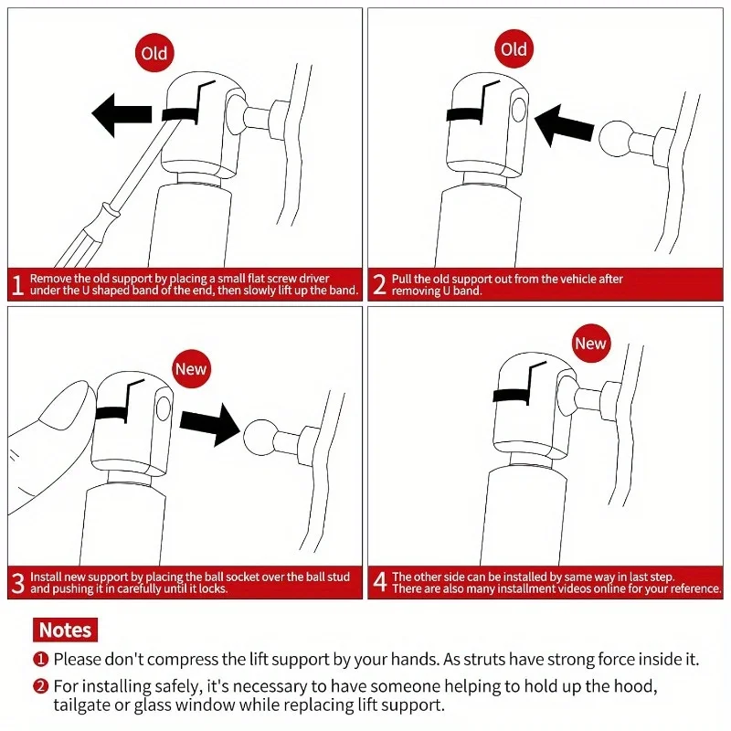 دعامات النافذة الخلفية 6421 لسيارة Ford Excursion 2000-2005 (1.5 بوصة أطول، وليس الباب الخلفي) #4