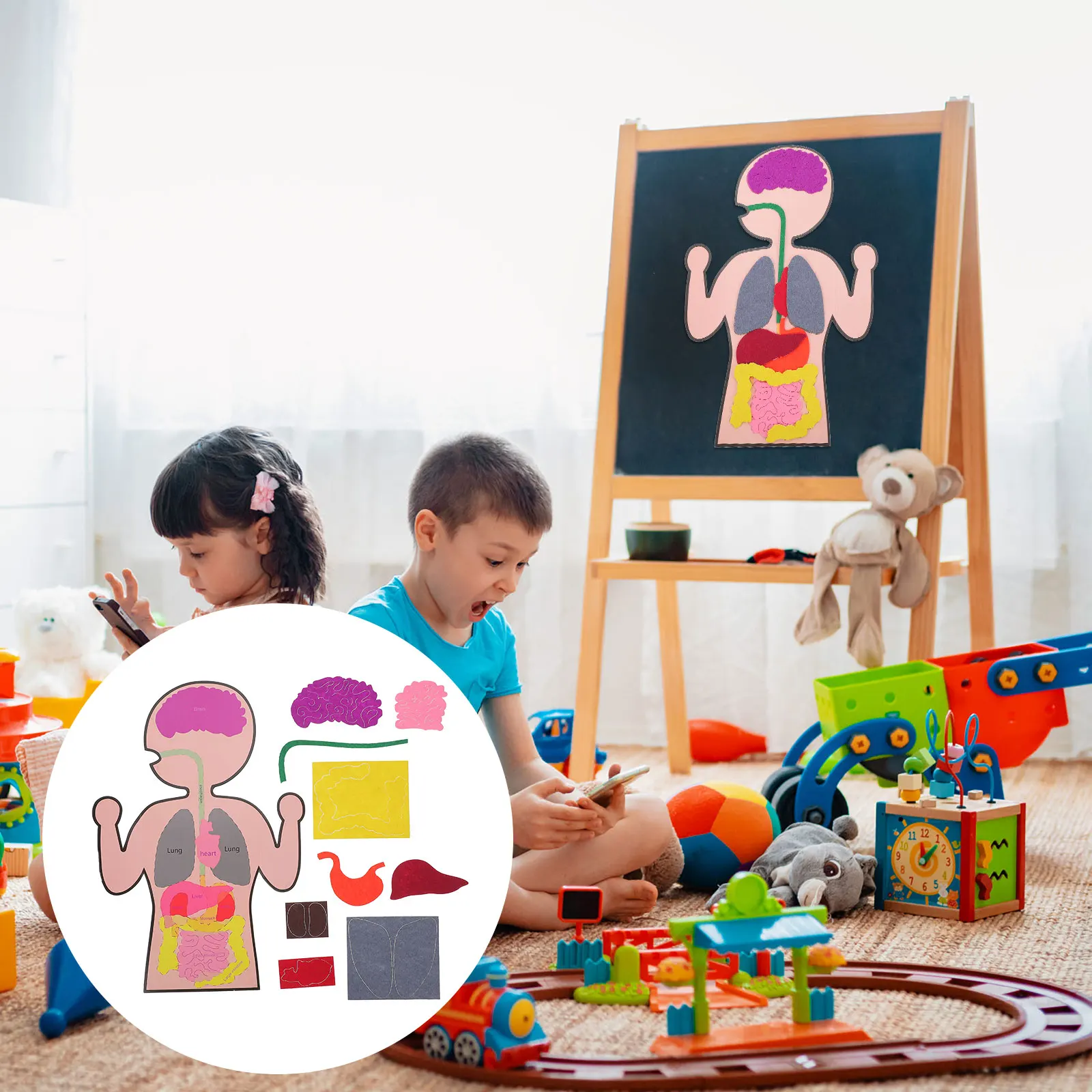 

3 Sets Human gans Model Cognitive Toy DIY Paper Plaything Preschool Kids Educational Craft Gift Building Blocks