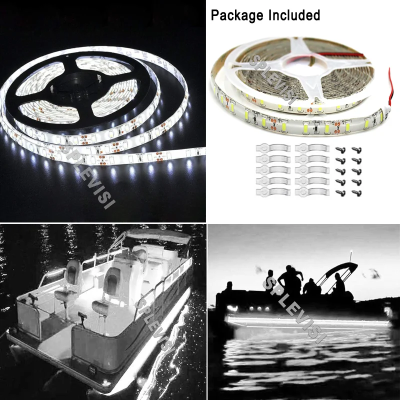 Pontoon Boat Marine Led Light Strip Duck Jon Bass Sailboat Kayak Boat Deck Accent Courtesy Interior Lights Fishing Night, White