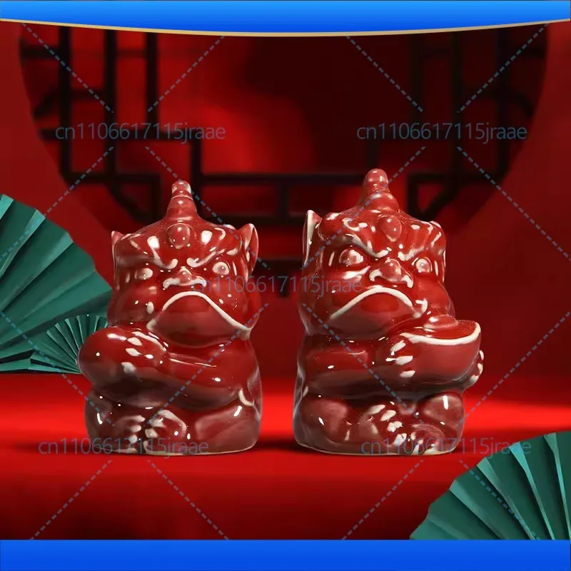 Jun red, Jun porcelain kiln becomes lucky handmade Jun porcelain ornament
