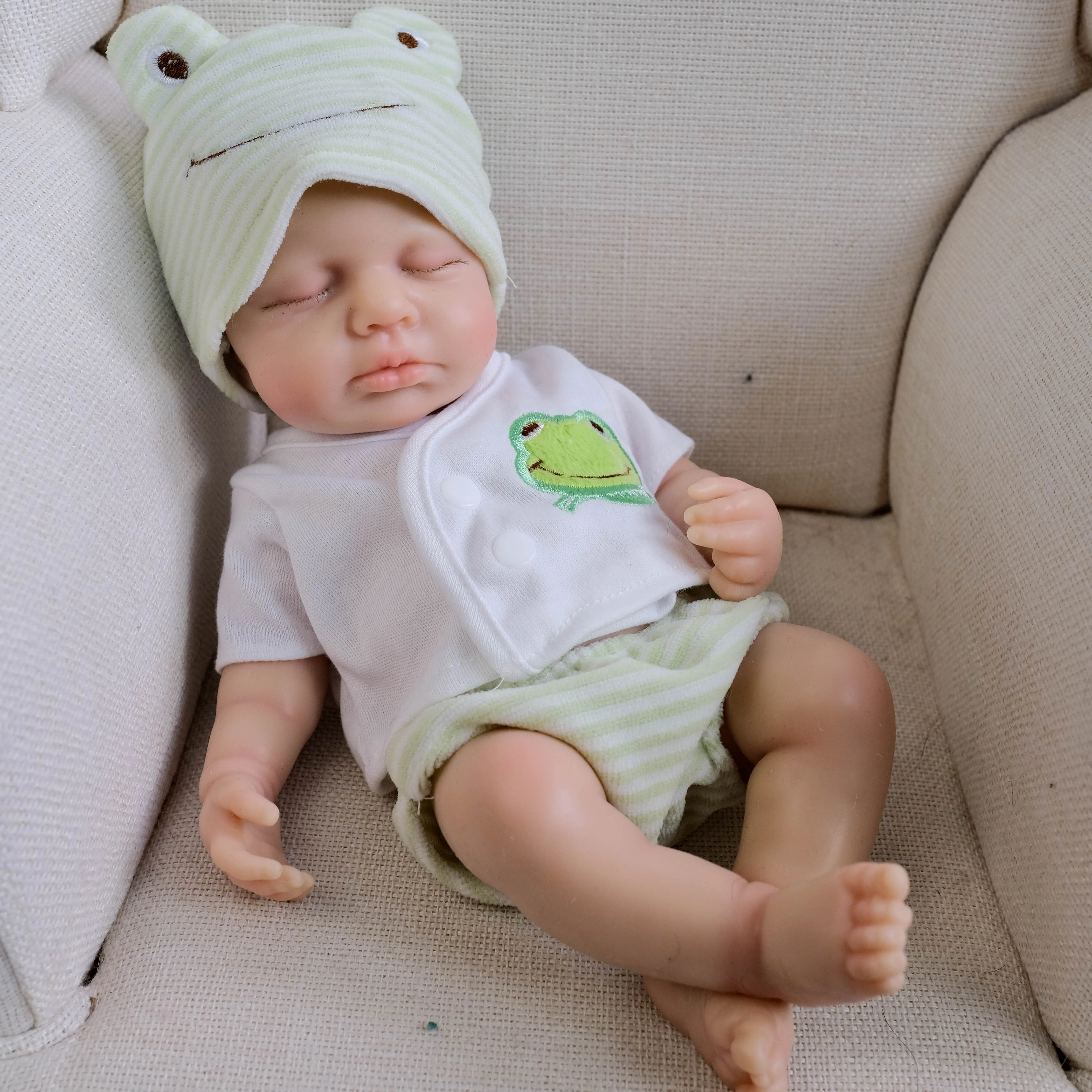 NPK 12inch LouLou Squish Doll Full Solid Silicone Flexible Elastic Super Soft Cute Small Size Lifelike Reborn Bebe