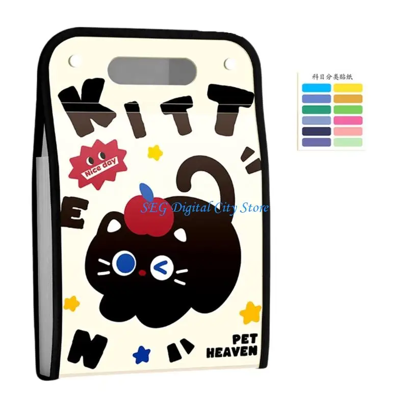 U75B 13 Pocket File Organiser Sorting Bag Water Resistant Document Bag Expandable File Organiser 24.5x37cm for Office