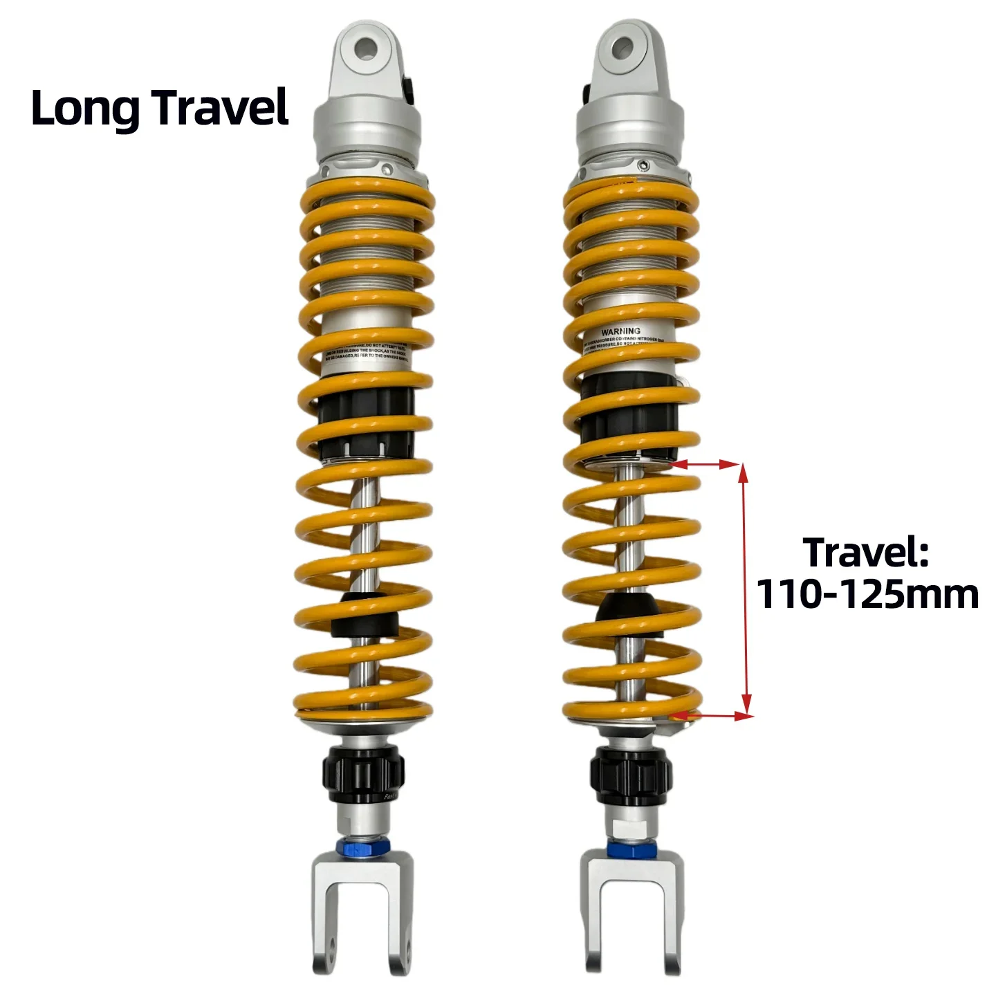 Long Travel Rear Shocks for Haojue DK125E Silver Wing600/400 Benelli502 - Adjustable Fork 380mm-430mm Motorcycle Suspension Upgr