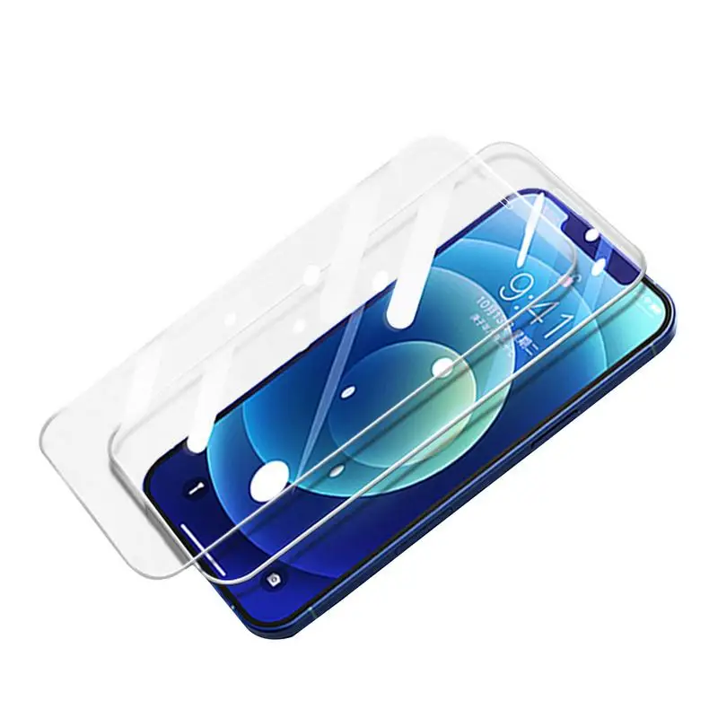 2PCS Tempered Glass for IPhone 12mini 12 12pro 12 pro Max HD Phone Cover Tempered Film Ultra thin Round edge and Durable