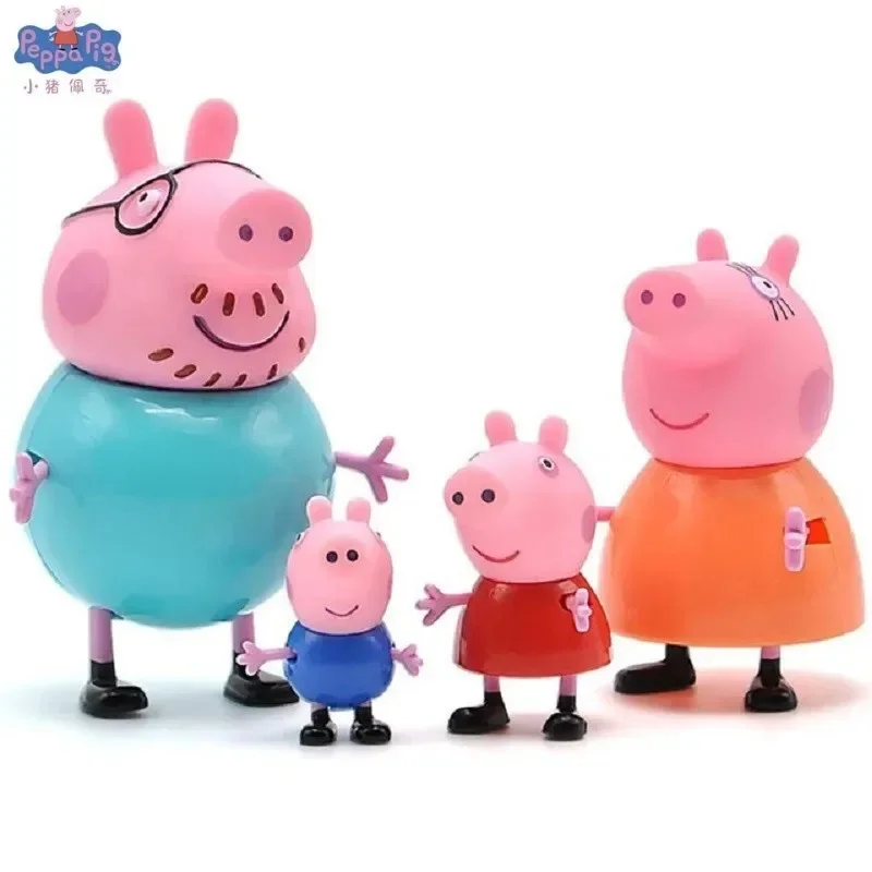 4Pcs/set Pepa Pig Toy Action Figure George Family Toys Mom and Dad Anime Party Toys Children\'s Birthday Holiday Gift