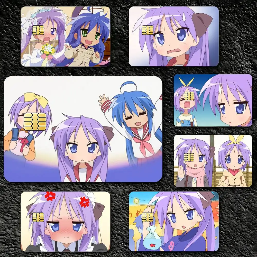 Kagami Hiiragi Anime L-Lucky Star Girl Sticker Decoration Creative Bank Card Bus Metro Waterproof Sticker