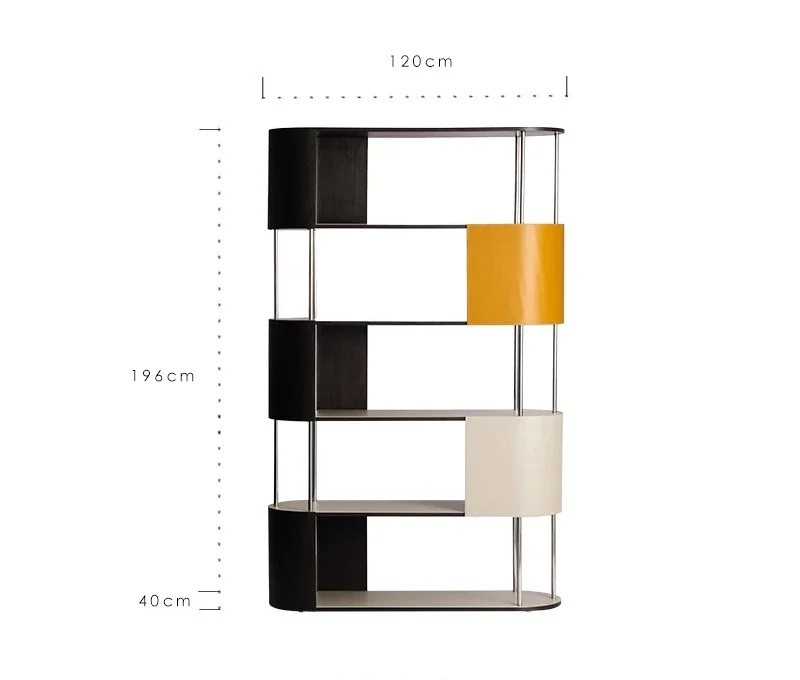 Saddle Leather Color Matching Bookshelf Bookcase Showcase Shelf