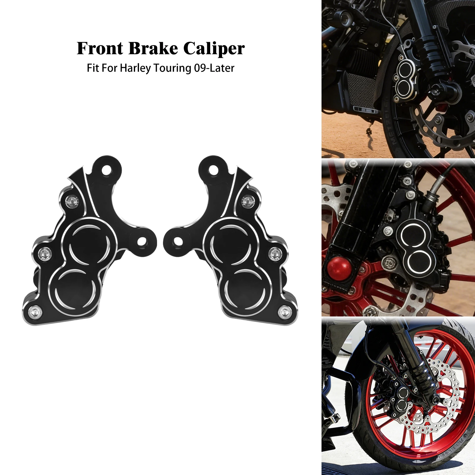 

Motorcycle Front Brake Caliper Kit Aluminum For Harley Touring Street Electra Road Glide Road King 09-Up Brake Caliper Assembly
