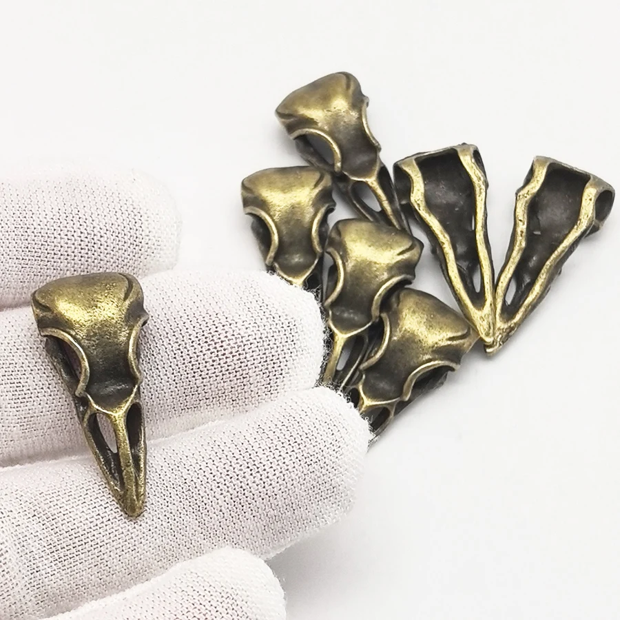 7pcs Scary Head Alloy Skull Charms Pendant Bird Head  Jewelry Making Necklace Vintage Gift Bohemia  Antique Bronze 32*14*10mm
