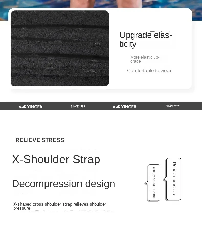 Yingfa-ملابس سباحة نسائية سوداء من Sharkskin قطعة واحدة ، ملابس سباحة بطول الركبة ، ملابس سباحة نسائية ، ملابس سباحة رياضية احترافية