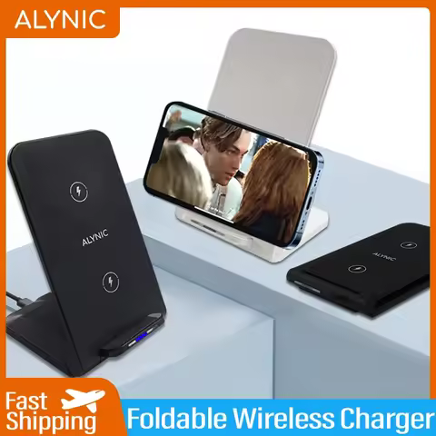ALYNIC 30W Fast Wireless Charger Stand Pad for iPhone 17-12 X Samsung Galaxy S21 S20 S10 Xiaomi Wireless Charging Station