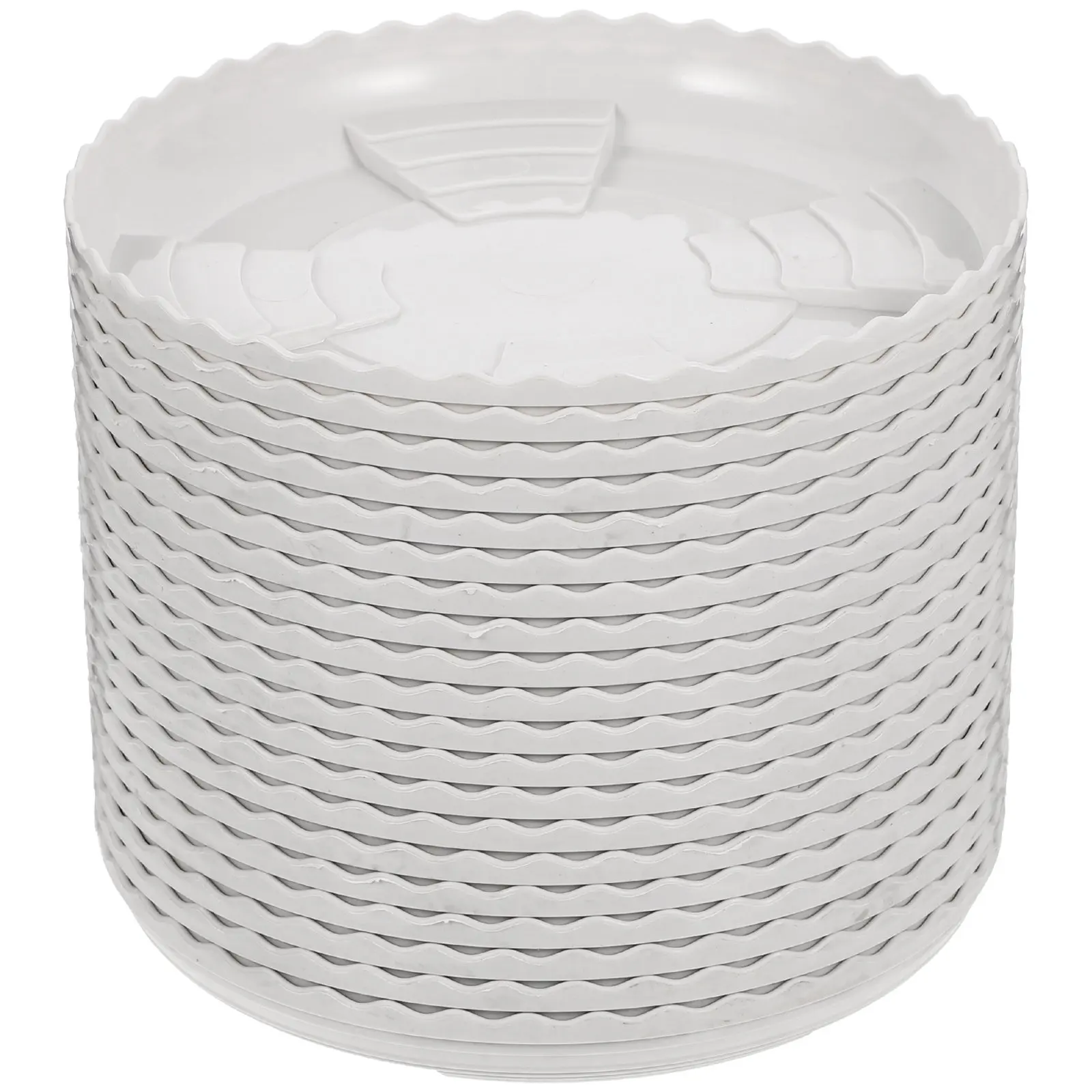 20Pcs Heavy Duty Plastic Plant Saucer Round Flowerpot Tray Prevents Water Leakage Soil Spill Easy Clean Long Service Life