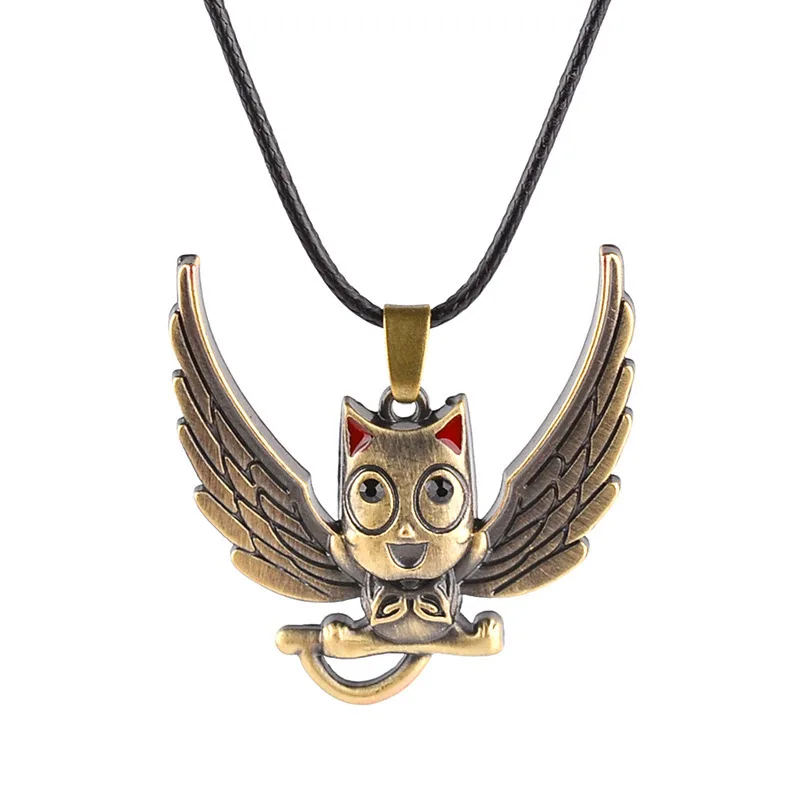 Collier de Cosplay queue de fée Anime, pendentif heureux