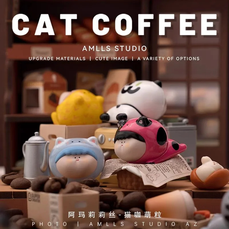 

New Amarillis Cat Cafe Adorable Figurine Series Blind Bag Creative Gift Trendy Collectible Toy Display Item In Stock