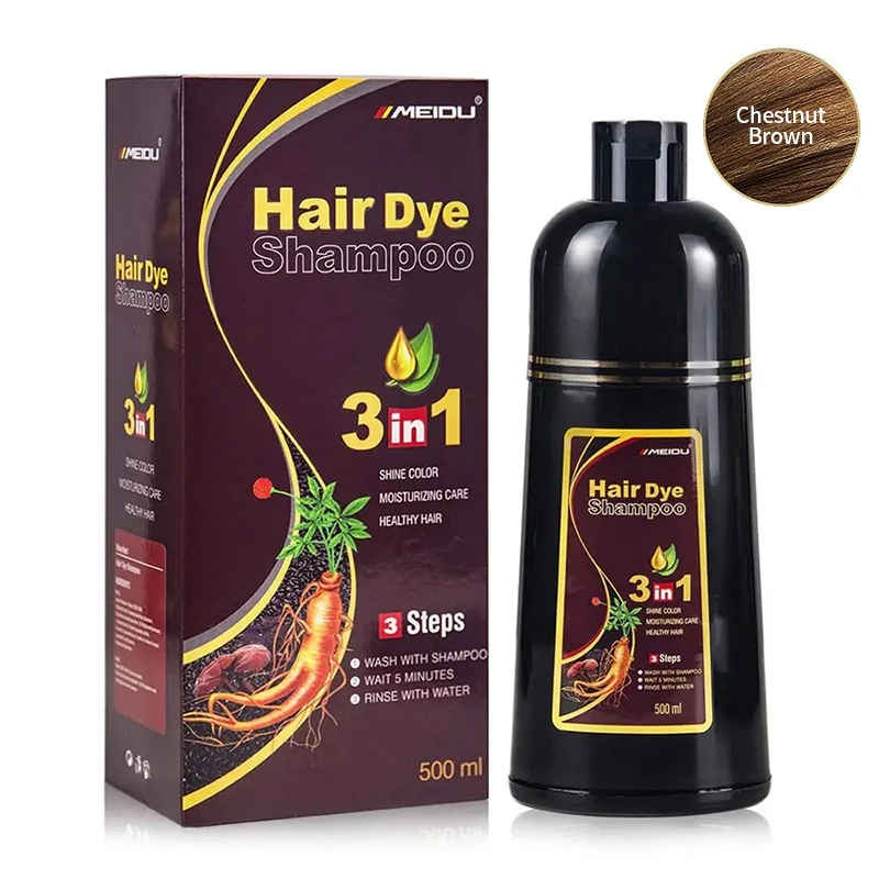 7 kleuren 3-in-1 snelle haarverfshampoo Instant Coloring Shampoo Grijs Wit Cover Natuurlijke plantaardige snelle kleurstof Langdurige kleurstofshampoo