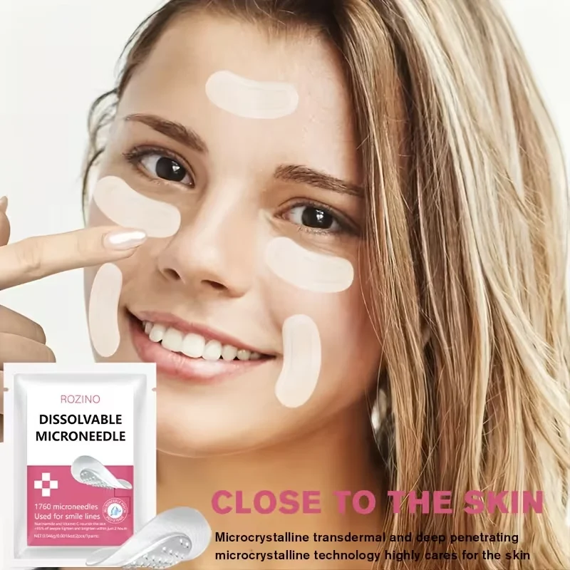 2Pcs Hyaluronic Acid Soluble Microneedle Eye Mask Patches, Deeply Moisturizing, Suitable for Face, Forehead, Smile Lines, and Eyes, Making Skin Smoother, More Delicate, and Brighter, Skin Care, Microneedle Patches, Suitable for All Skin Types, Daily Eye Care, Perfect for Gifting
