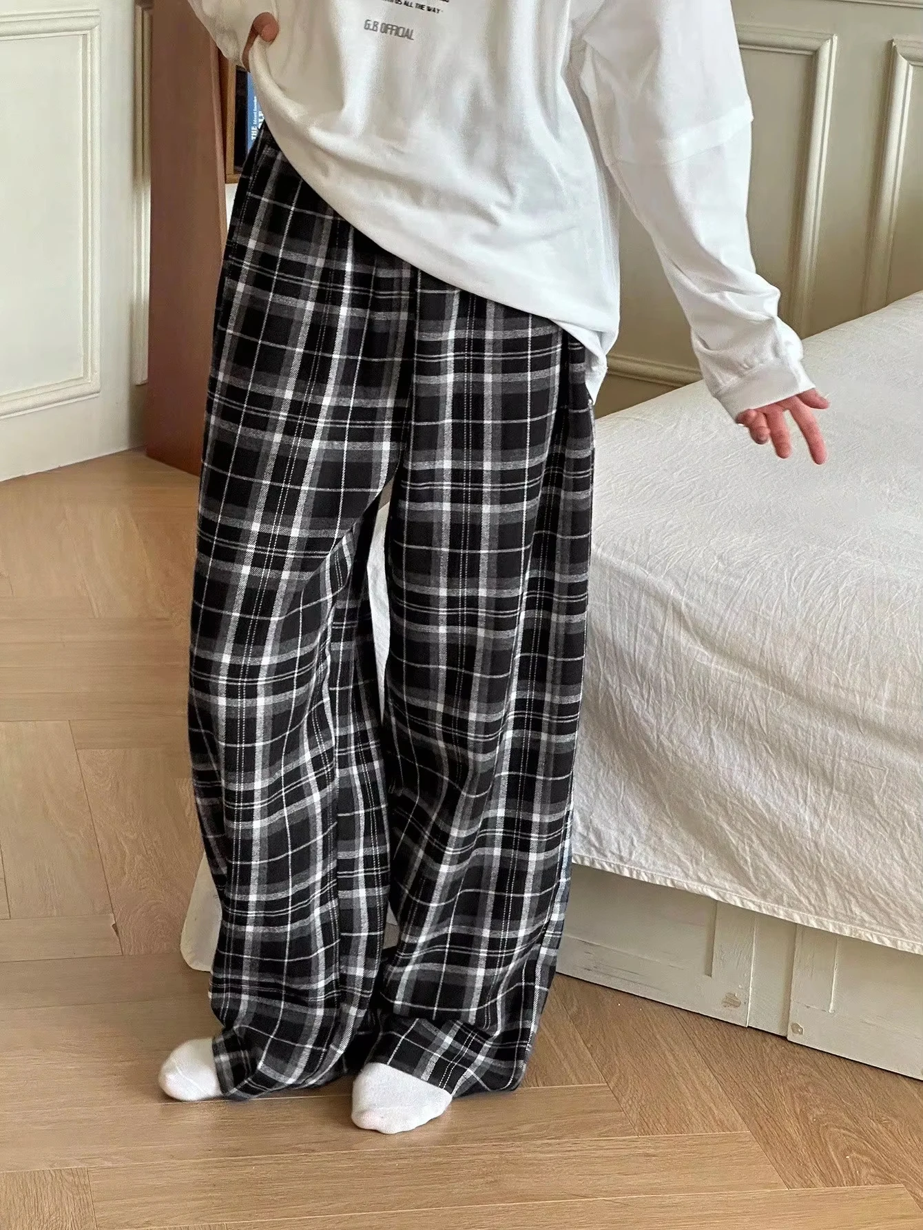 Men Women Unisex 3D Checkered Printed Quick Dry Hip Hop Trousers, Classic Plaid Street Style Sport Pants Straight Jogger Pants