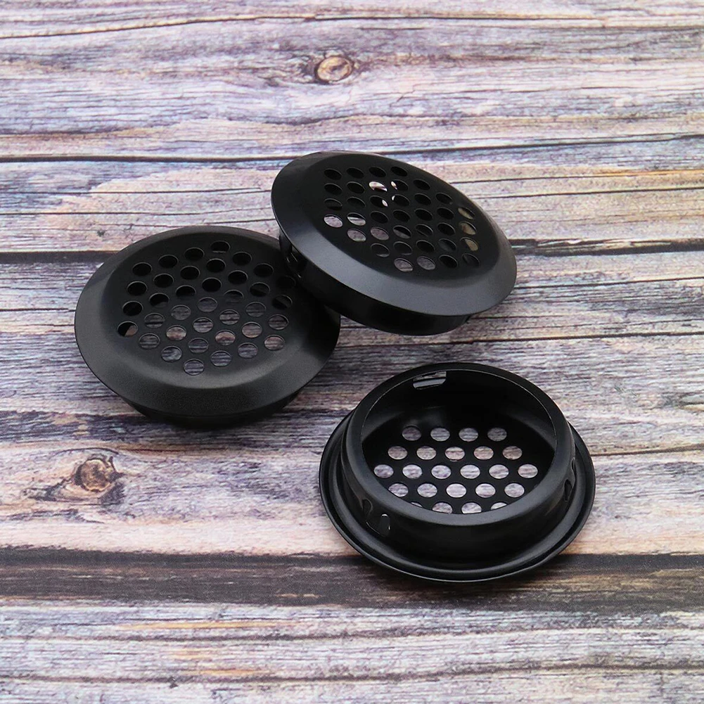 12pcs Round Cabinet Air Duct Vent Dia.35mm Steel Louver Mesh Hole Plug Decoration Cover Wardrobe Grille Ventilation Systems